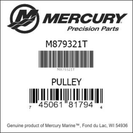 Bar codes for Mercury Marine part number M879321T