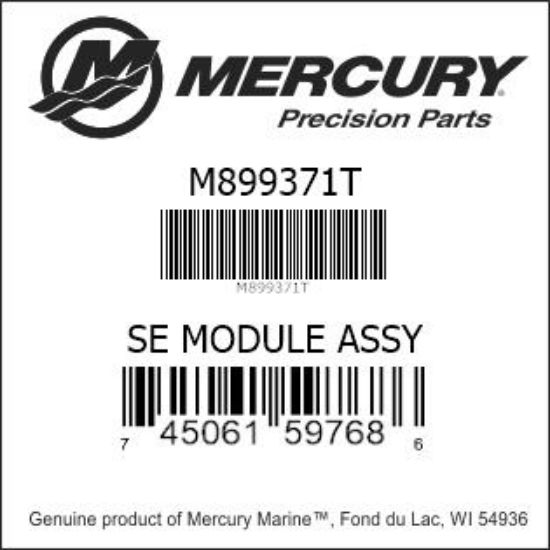 Bar codes for Mercury Marine part number M899371T