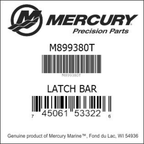 Bar codes for Mercury Marine part number M899380T