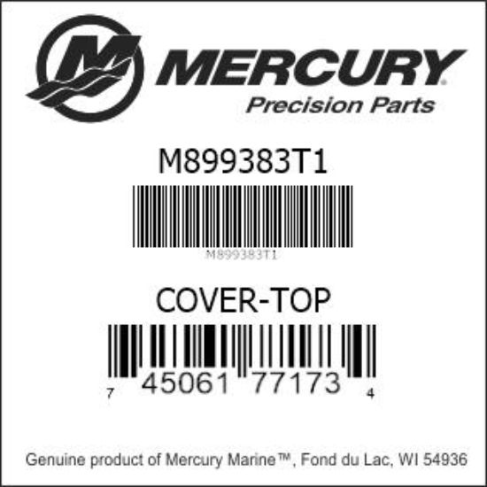 Bar codes for Mercury Marine part number M899383T1