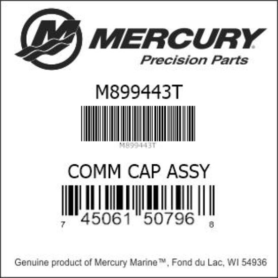 Bar codes for Mercury Marine part number M899443T