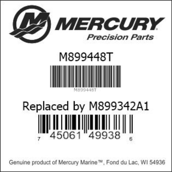Bar codes for Mercury Marine part number M899448T