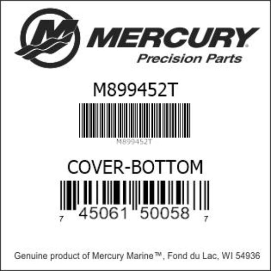 Bar codes for Mercury Marine part number M899452T