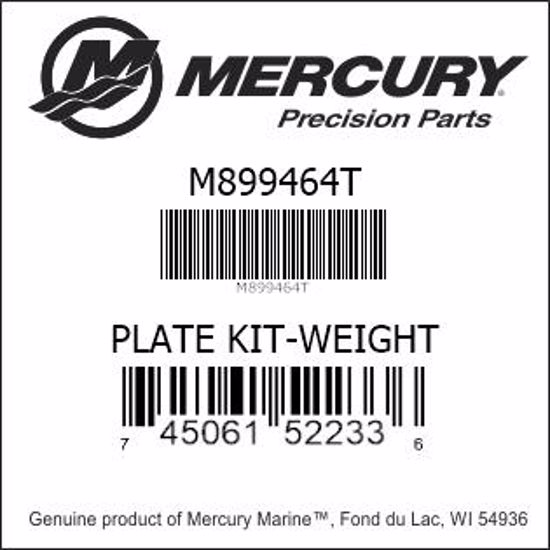 Bar codes for Mercury Marine part number M899464T