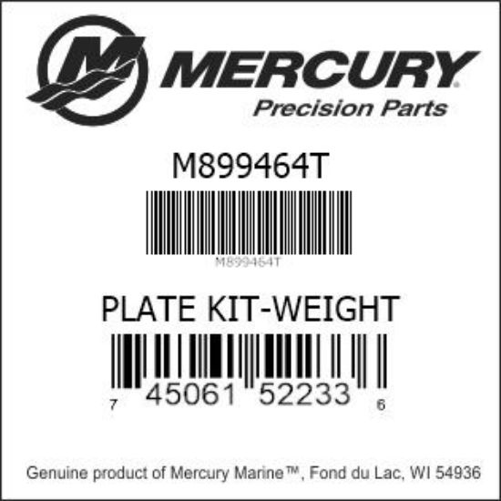 Bar codes for Mercury Marine part number M899464T