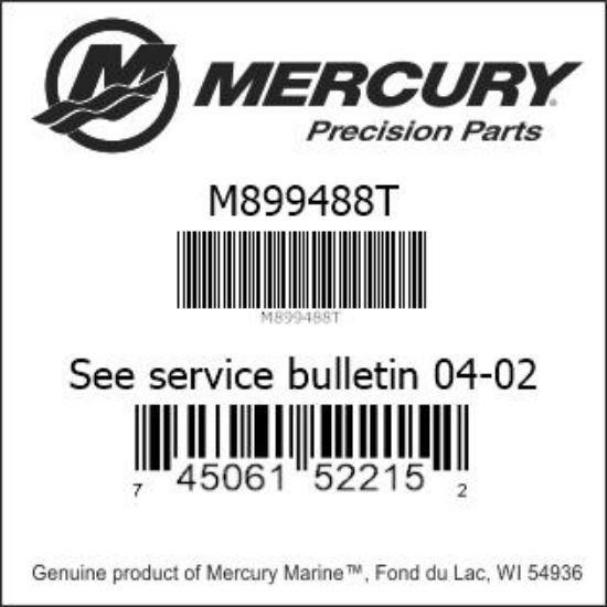 Bar codes for Mercury Marine part number M899488T