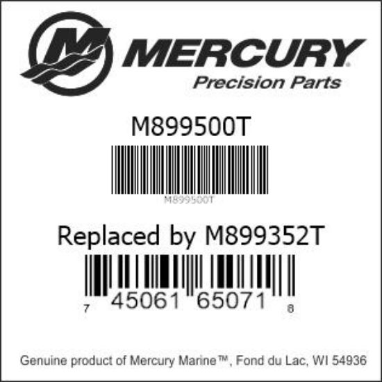 Bar codes for Mercury Marine part number M899500T