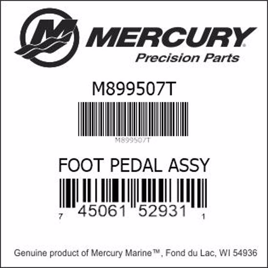 Bar codes for Mercury Marine part number M899507T