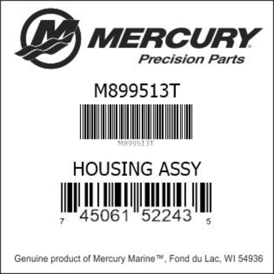 Bar codes for Mercury Marine part number M899513T