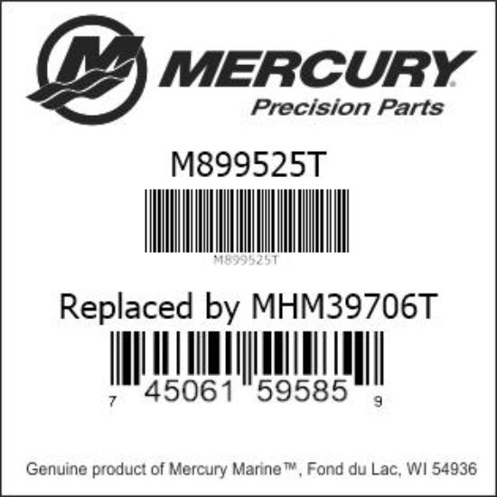 Bar codes for Mercury Marine part number M899525T