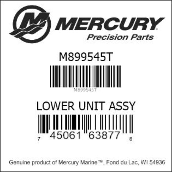 Bar codes for Mercury Marine part number M899545T