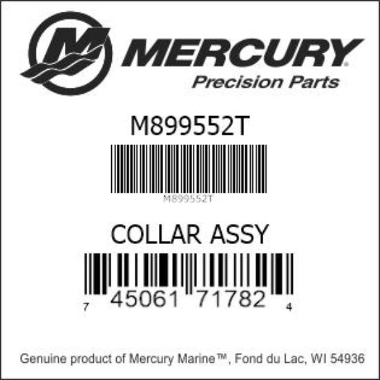 Bar codes for Mercury Marine part number M899552T