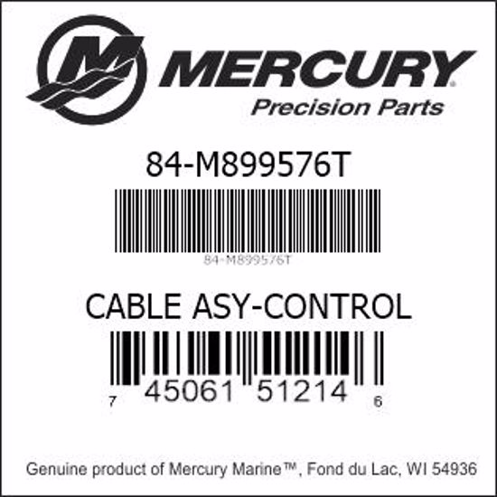 Bar codes for Mercury Marine part number 84-M899576T