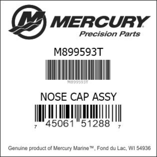 Bar codes for Mercury Marine part number M899593T