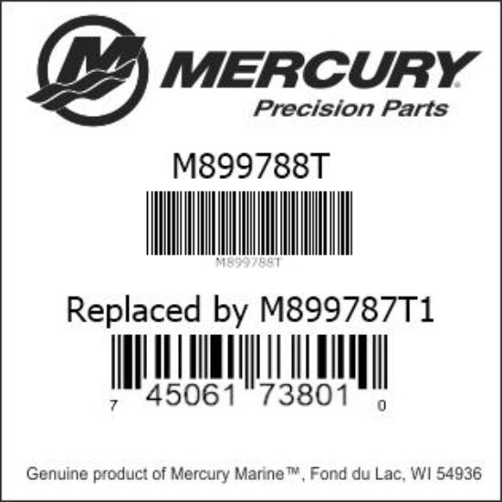Bar codes for Mercury Marine part number M899788T