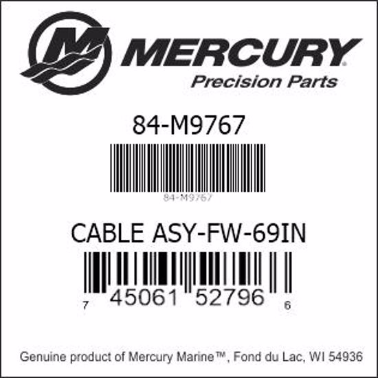 Bar codes for Mercury Marine part number 84-M9767