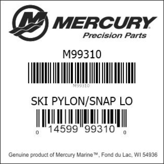 Bar codes for Mercury Marine part number M99310
