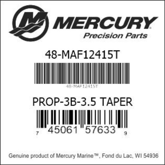 Bar codes for Mercury Marine part number 48-MAF12415T