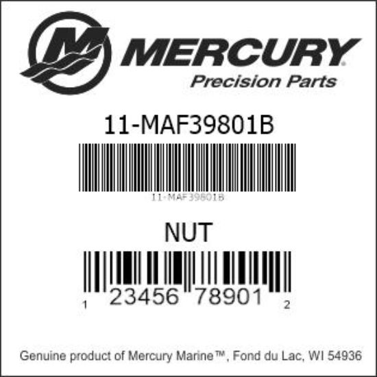 Bar codes for Mercury Marine part number 11-MAF39801B