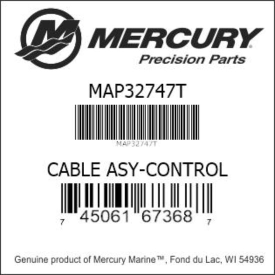 Bar codes for Mercury Marine part number MAP32747T