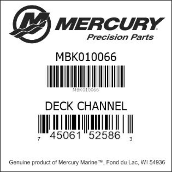 Bar codes for Mercury Marine part number MBK010066