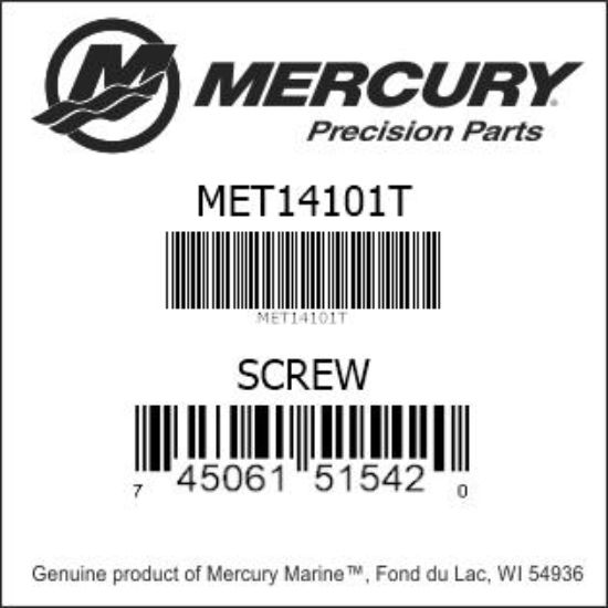 Bar codes for Mercury Marine part number MET14101T