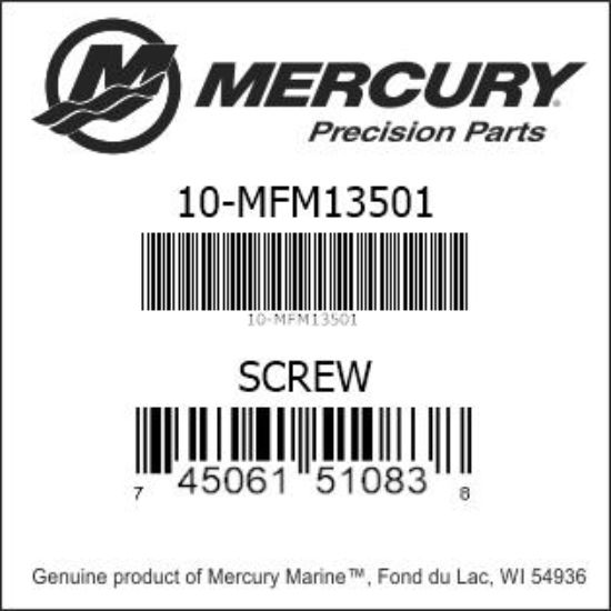 Bar codes for Mercury Marine part number 10-MFM13501