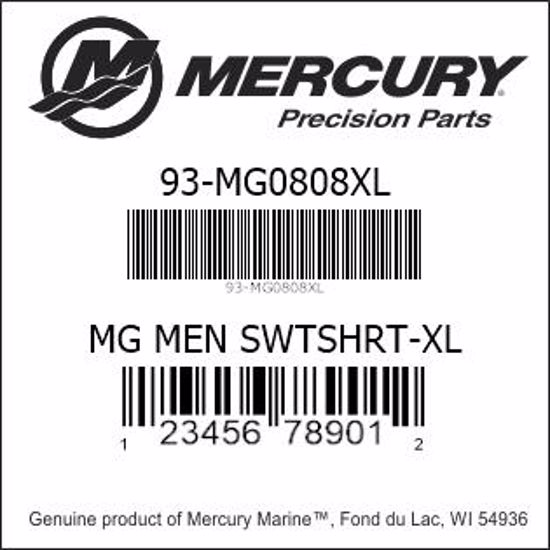 Bar codes for Mercury Marine part number 93-MG0808XL