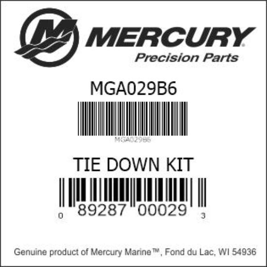 Bar codes for Mercury Marine part number MGA029B6