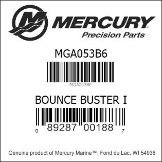 Bar codes for Mercury Marine part number MGA053B6