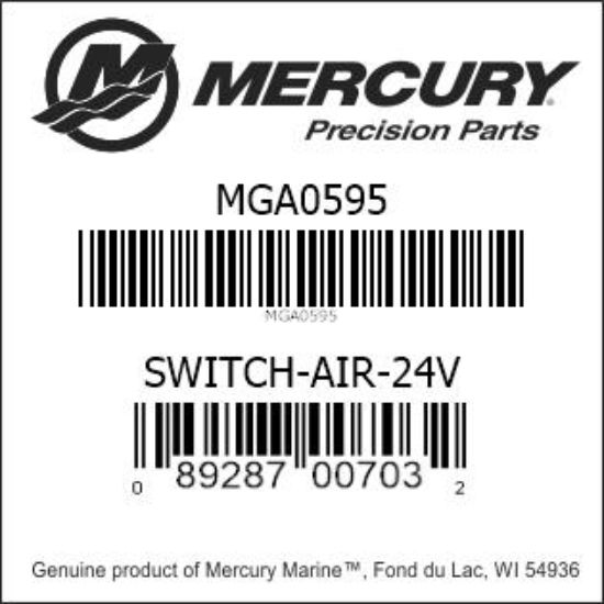 Bar codes for Mercury Marine part number MGA0595