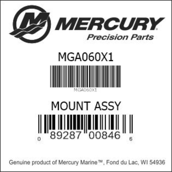 Bar codes for Mercury Marine part number MGA060X1