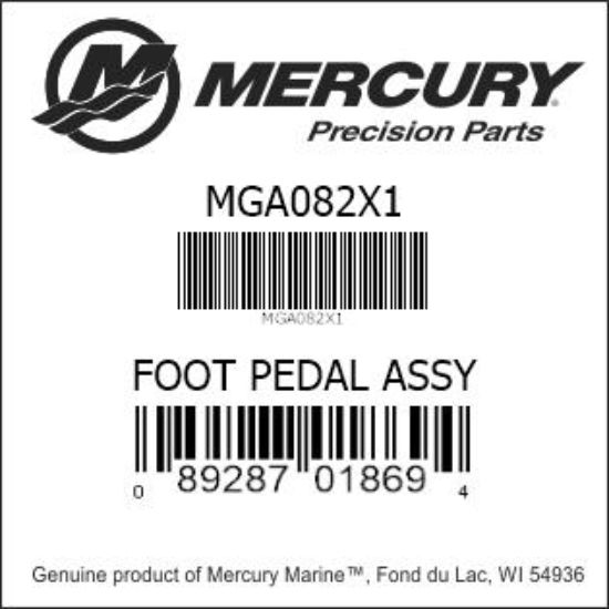 Bar codes for Mercury Marine part number MGA082X1