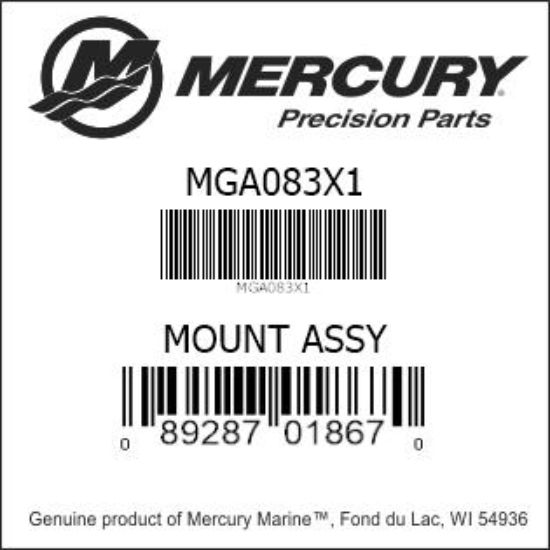 Bar codes for Mercury Marine part number MGA083X1