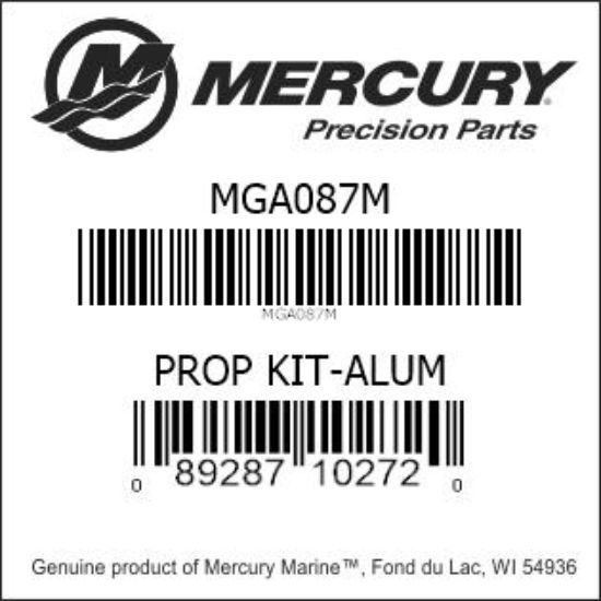 Bar codes for Mercury Marine part number MGA087M