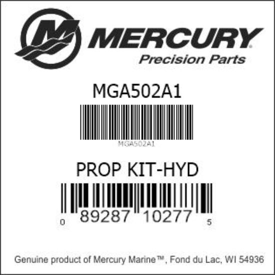 Bar codes for Mercury Marine part number MGA502A1