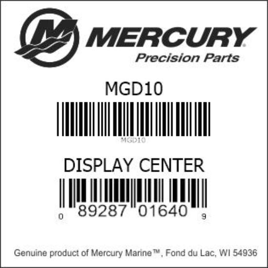Bar codes for Mercury Marine part number MGD10