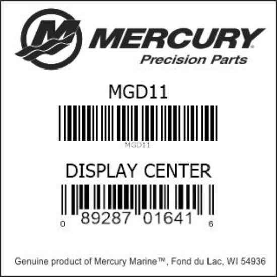 Bar codes for Mercury Marine part number MGD11