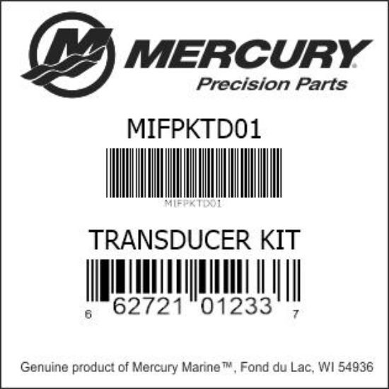 Bar codes for Mercury Marine part number MIFPKTD01