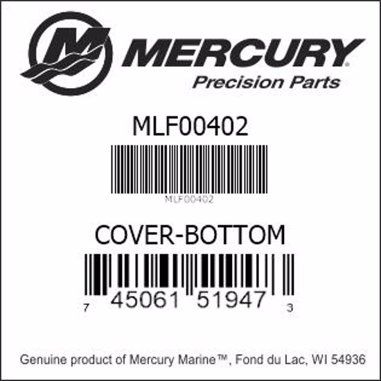 Bar codes for Mercury Marine part number MLF00402