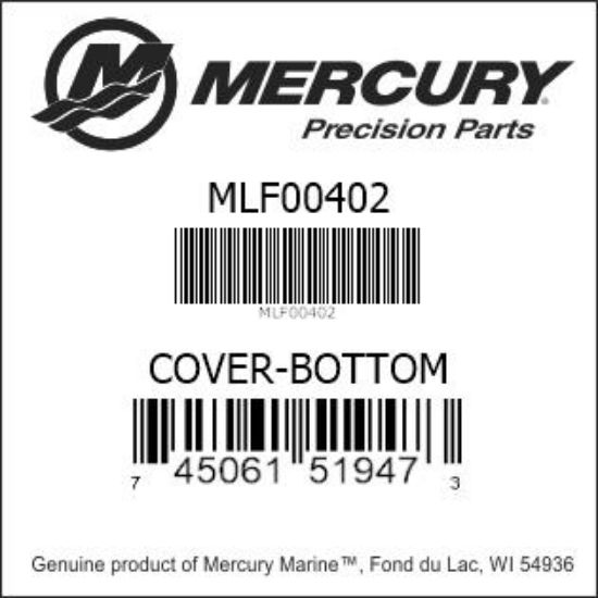 Bar codes for Mercury Marine part number MLF00402