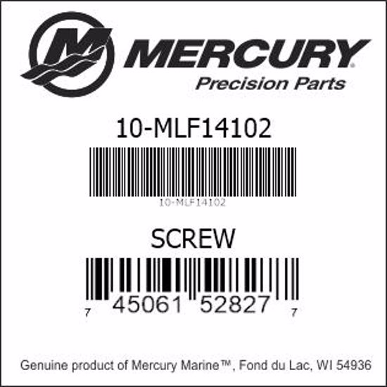 Bar codes for Mercury Marine part number 10-MLF14102