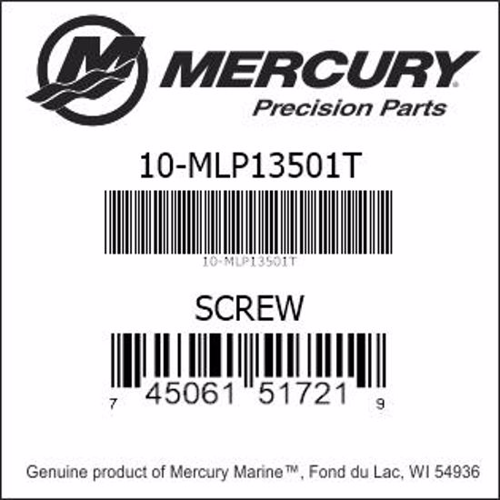 Bar codes for Mercury Marine part number 10-MLP13501T