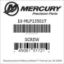 Mercury Marine part number 10-MLP13501T SCREW Bar codes for Mercury Marine part number 10-MLP13501T