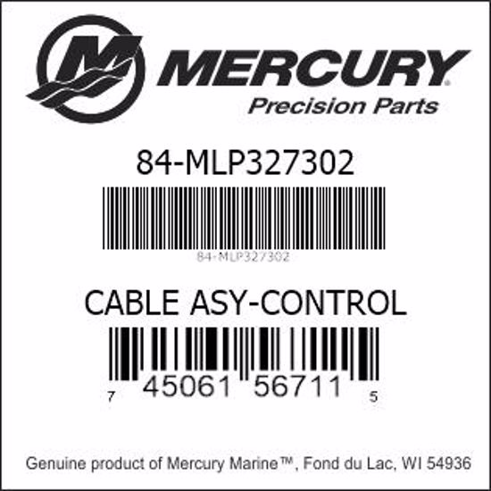 Bar codes for Mercury Marine part number 84-MLP327302