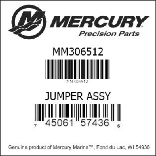 Bar codes for Mercury Marine part number MM306512