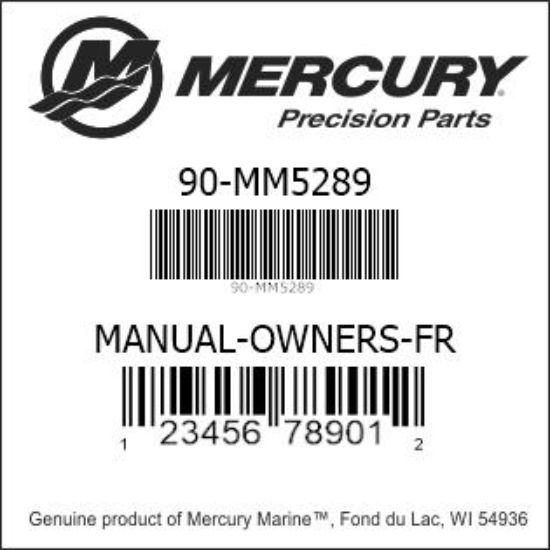 Bar codes for Mercury Marine part number 90-MM5289