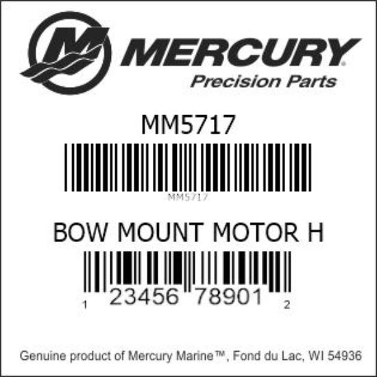 Bar codes for Mercury Marine part number MM5717
