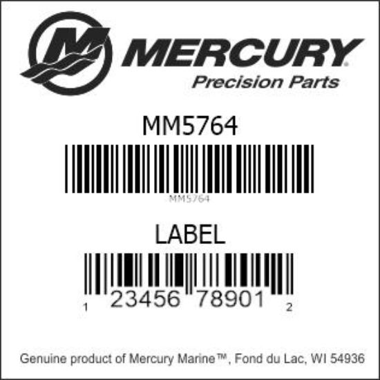 Bar codes for Mercury Marine part number MM5764