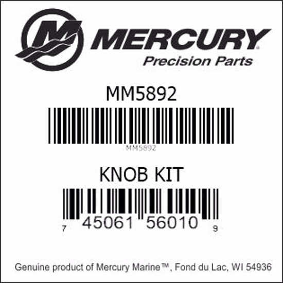 Bar codes for Mercury Marine part number MM5892